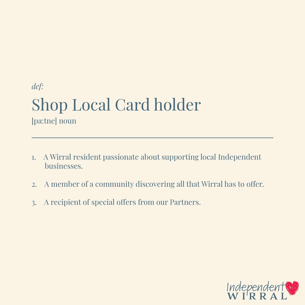 Fancy becoming a Shop Local Card holder? Click here for more info 👇🏼
independentwirral.co.uk/shop-local/ #TogetherWeAreStronger❤️