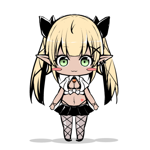 うーん,褐色銀髪サイドより日焼け金髪ツインテの方がギャルっぽくていいかなー 