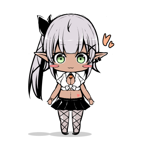 うーん,褐色銀髪サイドより日焼け金髪ツインテの方がギャルっぽくていいかなー 