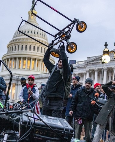 The FBI has posted a slew of photos of people it is seeking to question in the "the assault of several members of the media and destruction of property at the media staging.”  https://www.fbi.gov/wanted/capitol-violence