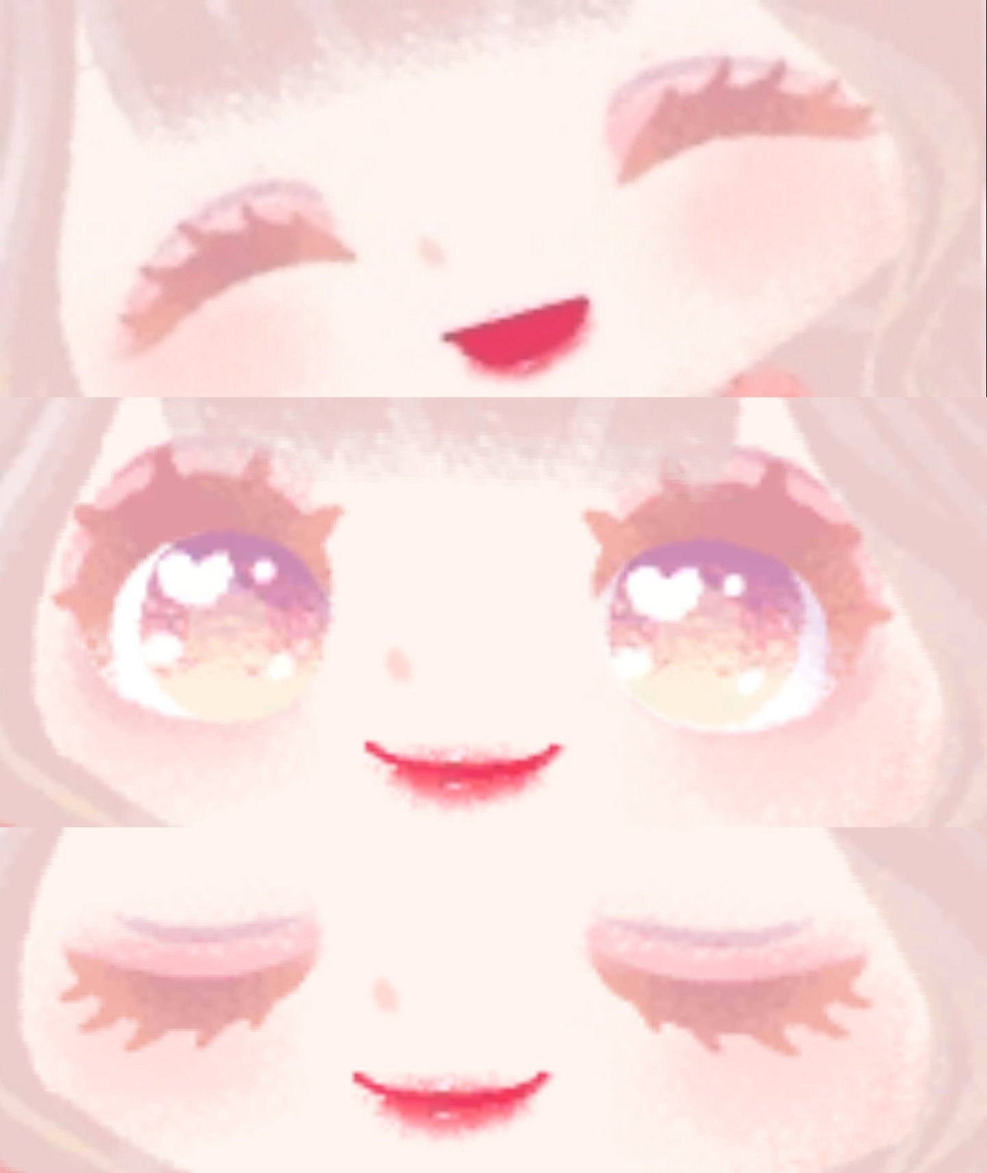 Raku ピンクイエローのラブリーアイ ピンクブラウンの優しいアイ リトド リトルドール マイリトルドール