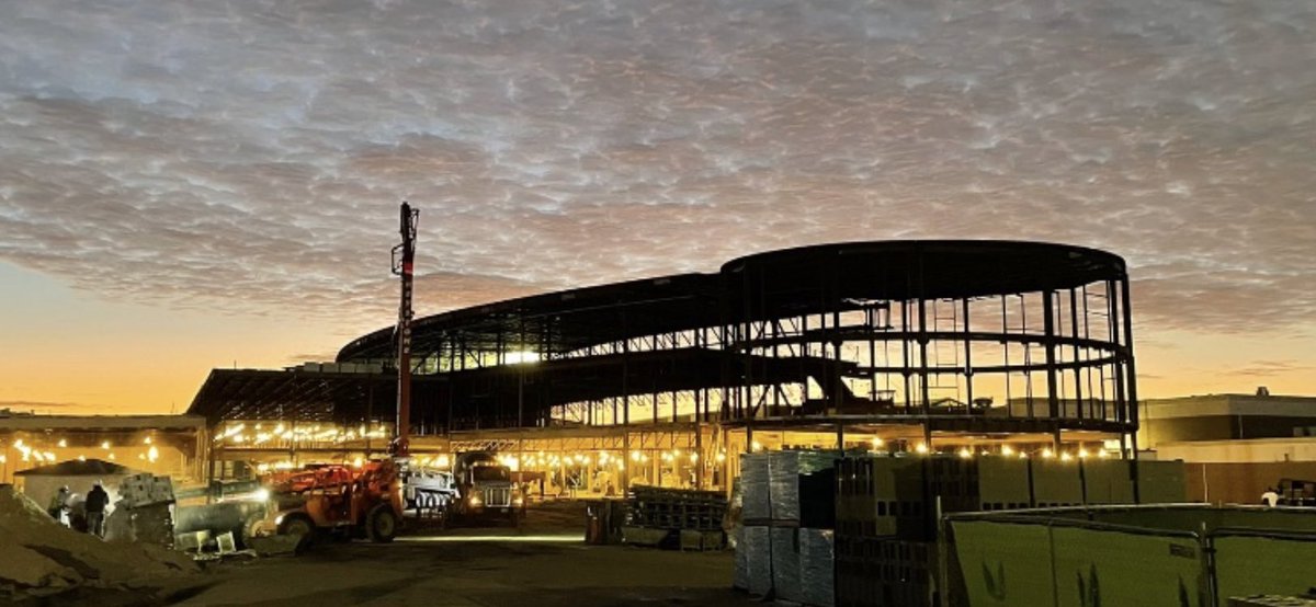 Beautiful picture of the construction of our new <a href="/BwoodBucs/">Brazoswood HS</a> HS. Great job to our Construction &amp; Planning Director Alec Journeay &amp; Taylor Segouin #BISDpride #BuildingOurFuture