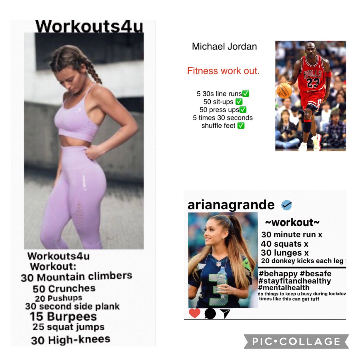ConyersPE's tweet photo. Instragm Fitness Workouts 📸✅💪🏻 The students had the option today to complete a workout or design their own based on their favourite celebrity, musician or sportsperson. Anyone fancy giving them a go? #StayAtHomeWorkOut https://t.co/wIlHD85L2T