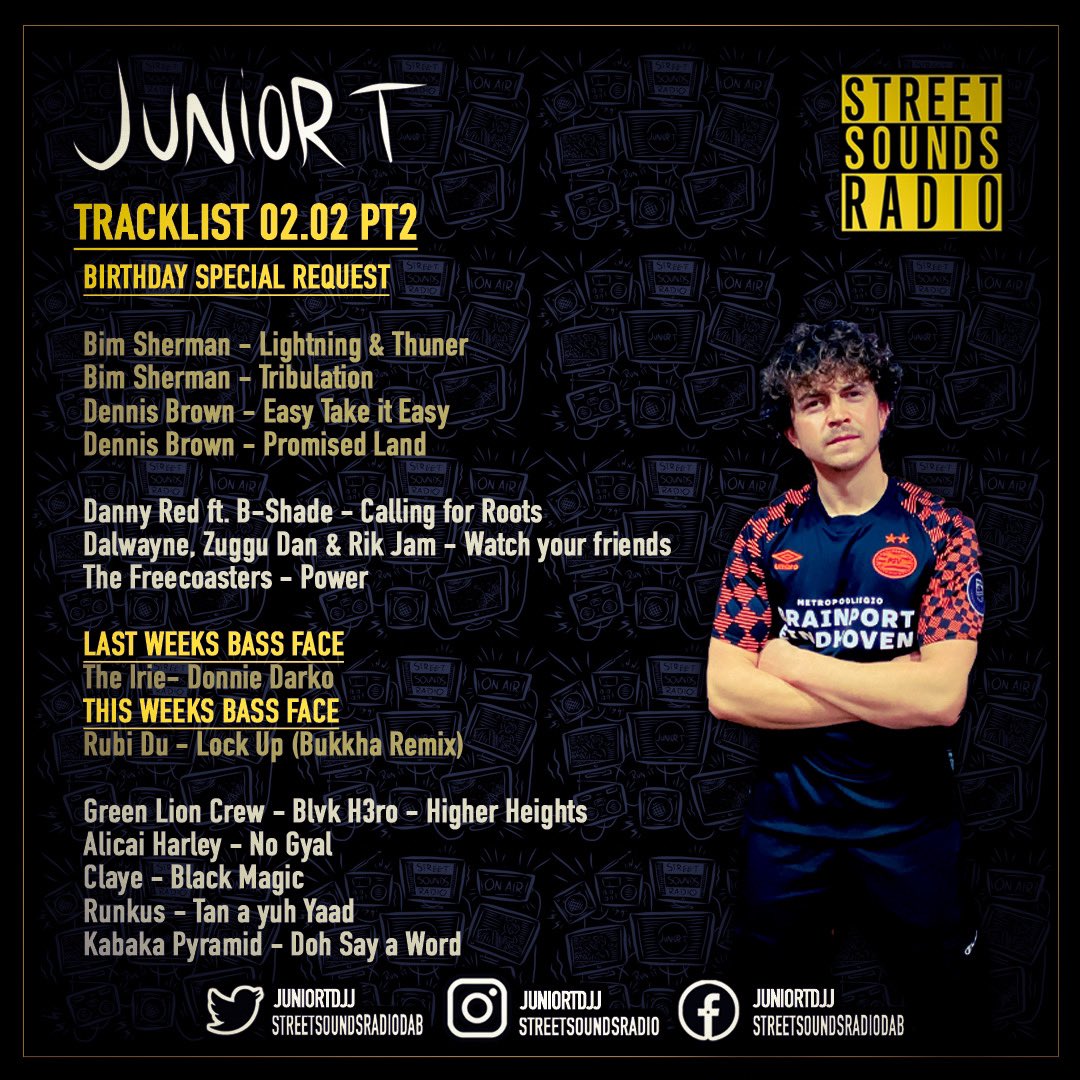 juniortdjj's tweet photo. Full track list from Tuesdays show. 
Listen again https://t.co/KcnJNspWus
#onair #online #digitalradio #dab #reggae #newmusic #radio #radioshow #radiostudio #radiopresenter #worldwideradio  #musical #tracklist #bassface #miclive #localradio #listenagain #podcast #playlist https://t.co/cqF2Mbs2U5