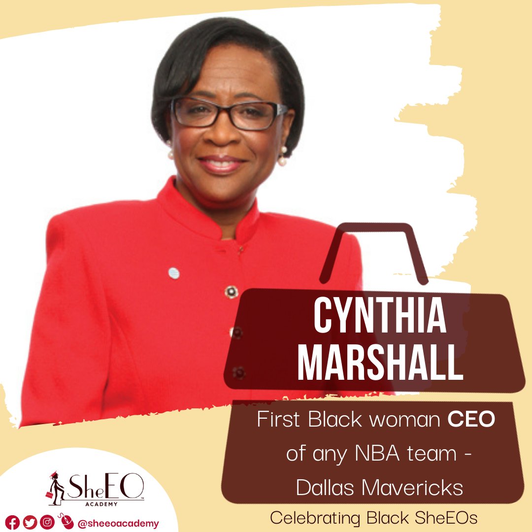 Cynthia Marshall was the first Black cheerleader at @ucberkeleyofficial in the 70s and is now the first Black woman CEO in the #NBA with the Dallas Maverics  #GoMavs! #blackhistorymonth #texas #trailblazer #rolemodel #blackgirlmagic #representationmatters #beasheeo #sheeoacademy