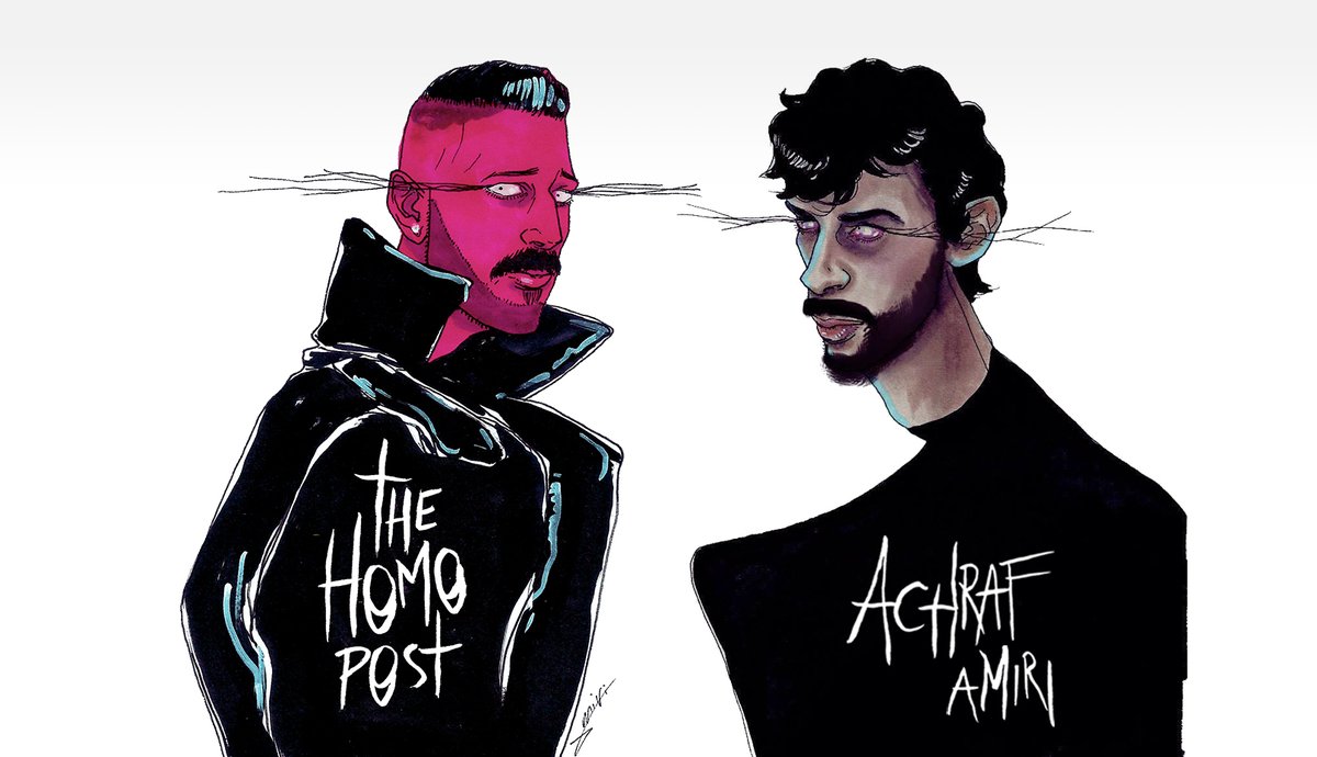 thehomopost's tweet photo. We're proud to present our first featured #LGBTQArtist; the endlessly creative @AchrafAmiri. Get to know internationally acclaimed illustrator who's signature style caught the attention of Vogue and the global #LGBTQ community. https://t.co/LXMAYn4G7Q

#LGBTQBlog #GayLife #Queer https://t.co/6FyVaFltCG