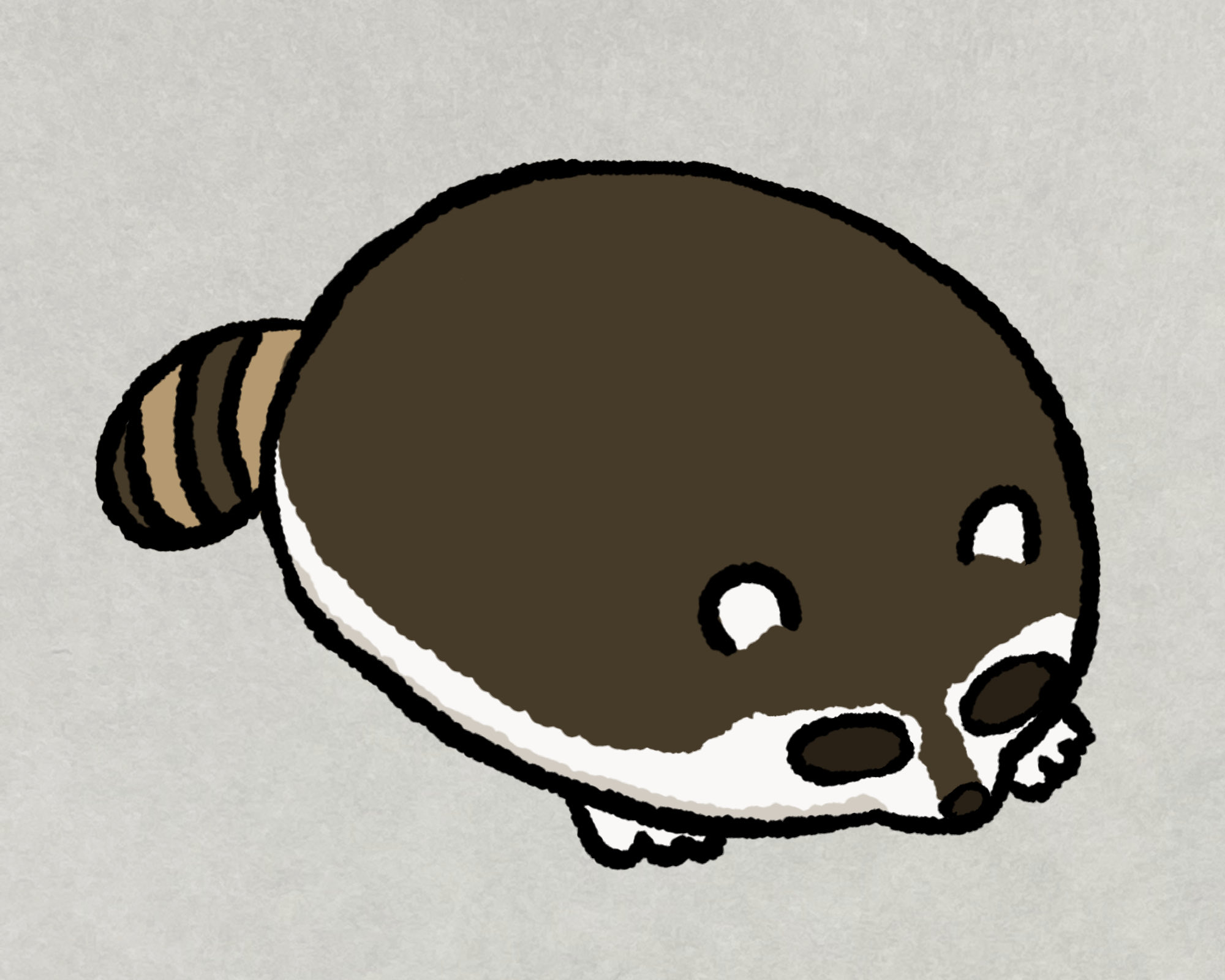テツロウ まるまるアライグマ まるっしたアライグマ まんじゅうみたい アライグマ 動物 アニマル まるい イラスト