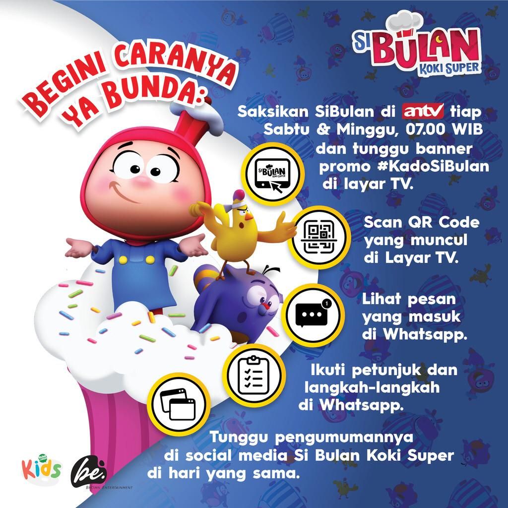 VIVAcoid's tweet photo. Mulai besok Si Bulan Koki Super mau bagi-bagi hadiah buat Bunda, juga Ayah, dan teman-teman Bulan. Saksikan serial si Bulan setiap Sabtu dan Minggu di @antv_official jam 07.00 WIB.
-
#sibulankokisuper #sibulan #kadosibulan #bumilangit #bumilangitkids #serialanak #serialanimasi https://t.co/H8qx6Eq5nz