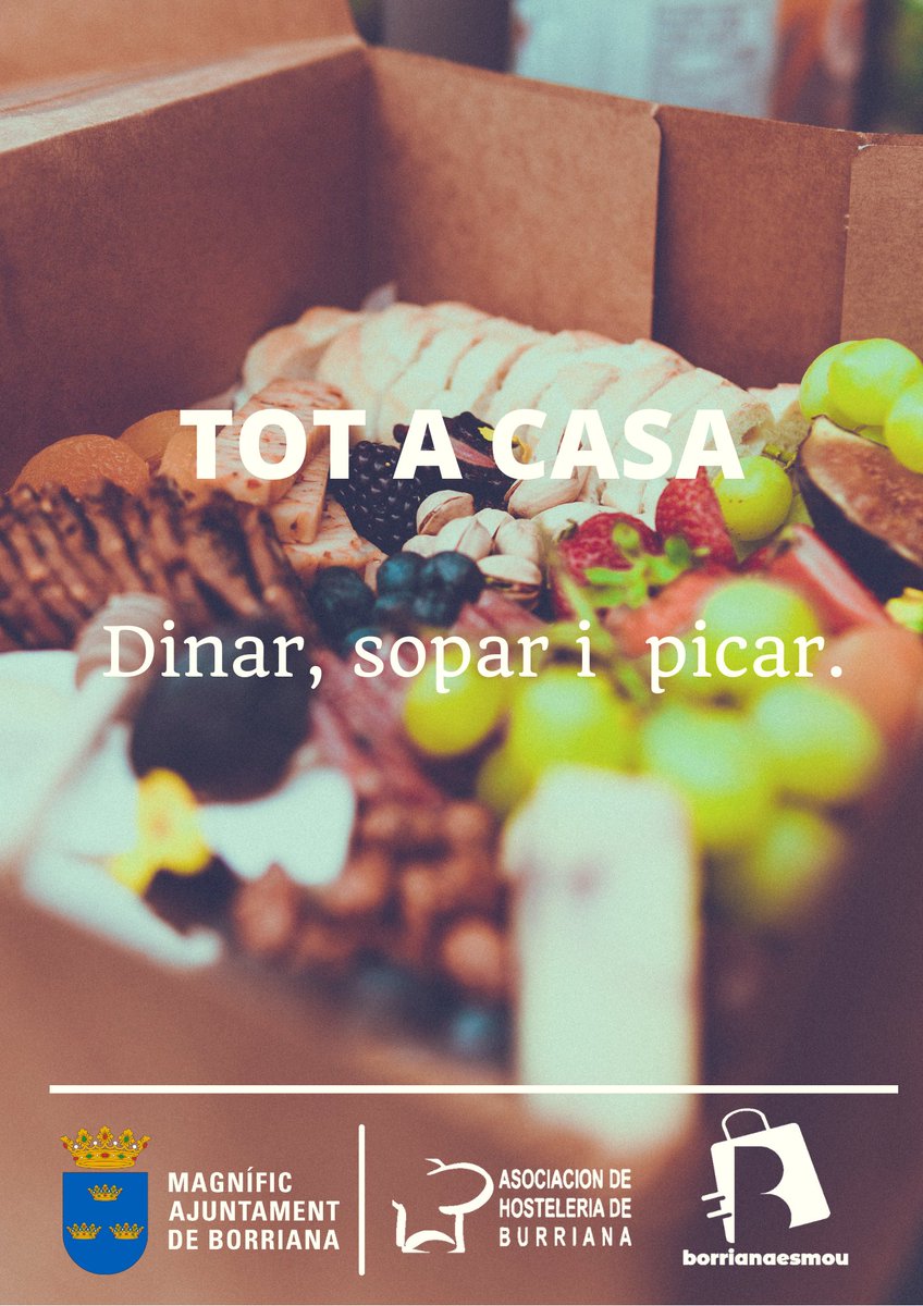 📢 Recordem que 'Tot a casa' segueix sumant locals borrianencs que ofereixen servei de menjar a domicili i per emportar 

🥡 Pots consultar la llista de cartes actualitzada a 👉burriana.es/actualidad/tot…