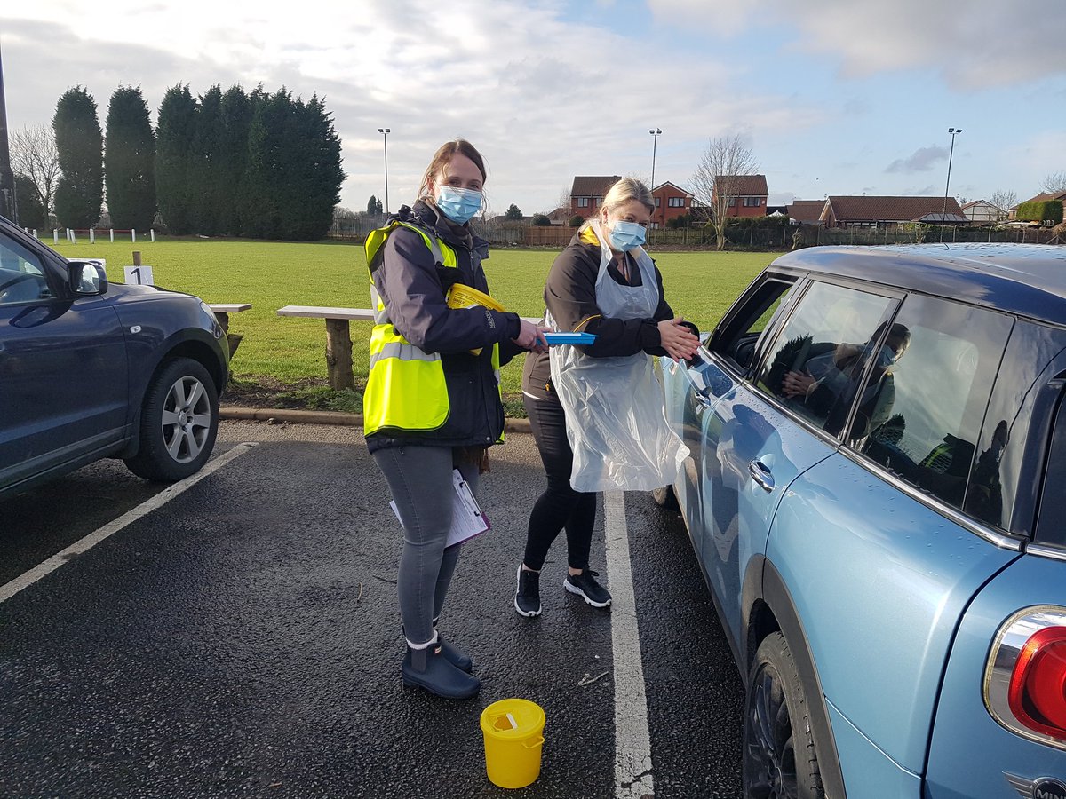 Jen our Immunisation Nurse and Leanne, supporting the campaign..
New venue today for our HPV2 drive through  catch ups## thank you Aldwinians Rugby Club for accomodating us ## Tameside SN # innovative working