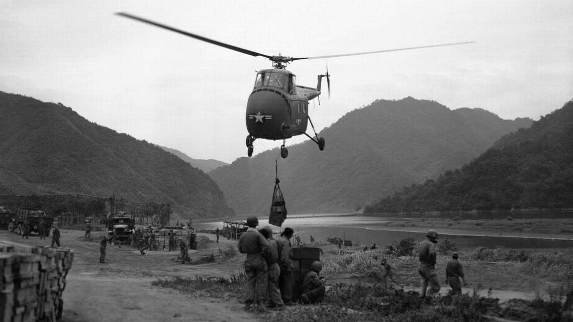 [8 of 12]It was during this time that Army helicopters appeared in significant numbers for the first time. They were used for logistics resupply and reconnaissance.