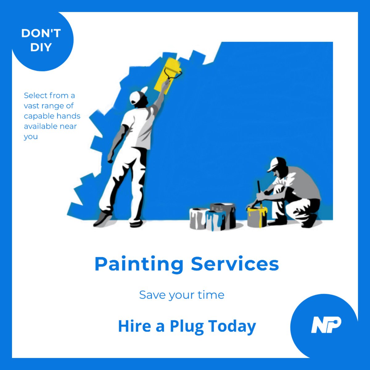 NPlugNigeria's tweet photo. Whether it's an entire house, a room, or a wall, Our plugs can get it painted to your satisfaction.
Don't DIY, save yourself the stress and hire a plug today.
#PaintingServices
#HireAplug
#Neighborhoodplug
#StayAtHome
#StaySafe https://t.co/ECoqkvGhAC
