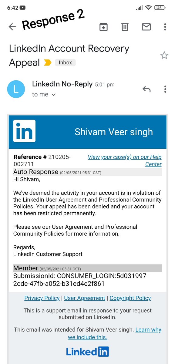 ShivamJoker's tweet photo. This is unacceptable @Microsoft, first @LinkedIn asks to verify the identity when I do, they say your ID is not supported then I upload again they say u are banned permanently. Wow

#linkedin #injustice https://t.co/BE7fUBbP6R