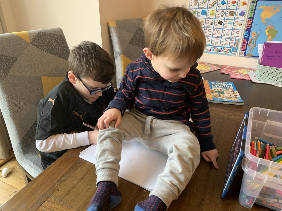 Today’s home learning came with its challenges - an attention seeking 2yr old! Tommy &amp; Tilly took it in their stride though (I didn’t 🤦🏻‍♀️) at least it’s Friday 👍🏼 <a href="/AvonwoodYear3/">Avonwood Primary School Year 3 Team</a> <a href="/AvonwoodYear1/">Avonwood Primary School Year 1 Team</a>