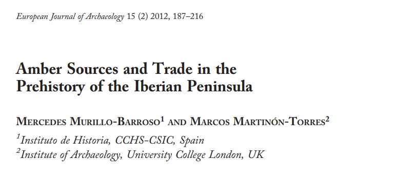 - Sobre ámbar en el Neolítico, Calcolítico y Edad del Bronce peninsulares.