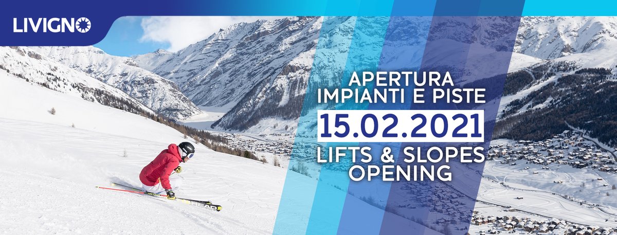 Livigno's tweet photo. Apertura impianti da sci a #Livigno prevista per il 15.02.2021. Seguiranno maggiori dettagli, stay tuned 😎🎿

Skilifts opening in Livigno is scheduled on the 15th February 2021. Updates will follow, stay tuned 😃 https://t.co/fdFfTgCI9x
