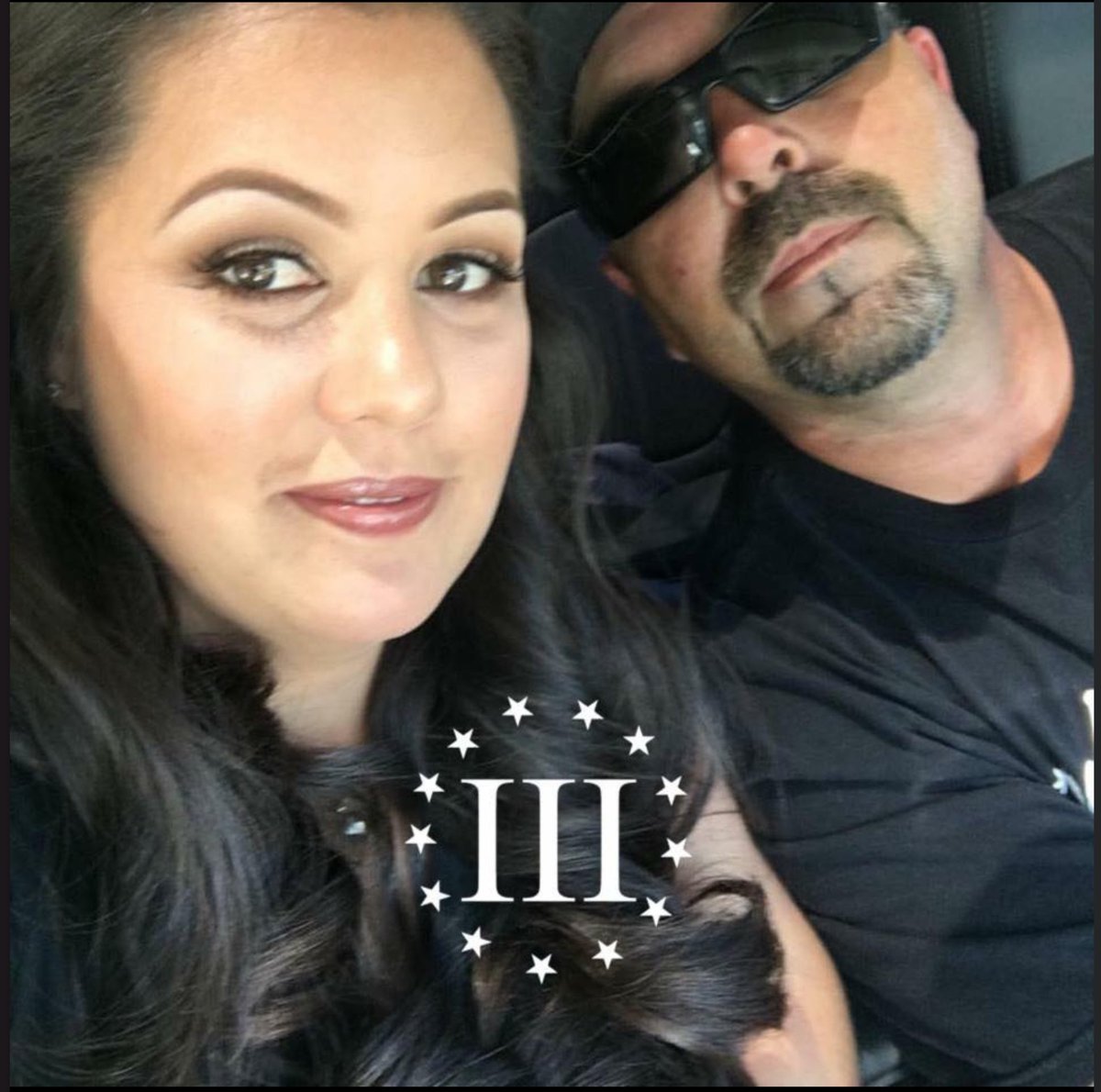 This is Jamie Estes, a county public works employee. He has a large Three Percenter tattoo on his arm and posts numerous Three Percenter symbols.He is friends with at least 8 sheriff's employees on Facebook, including Pratt, Stockton and Matsuoka. 6/x