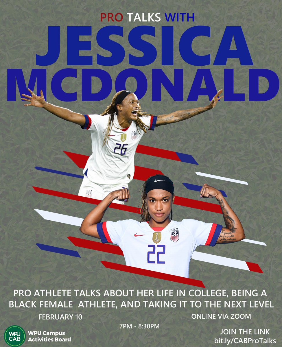 Pacers! We're having Jessica McDonald speaking at Peace on February 10th. She will talk about life in college and being a black female athlete. You will not want to miss this!💪🏾⚽️