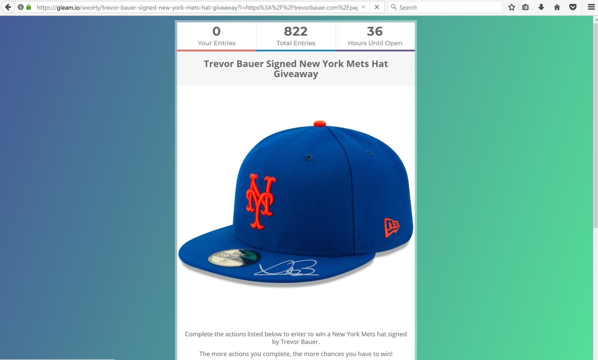 Tim Healey On Twitter Trevor Bauer Is Giving Away A Signed Mets Hat On His Website H T Mikemayer22