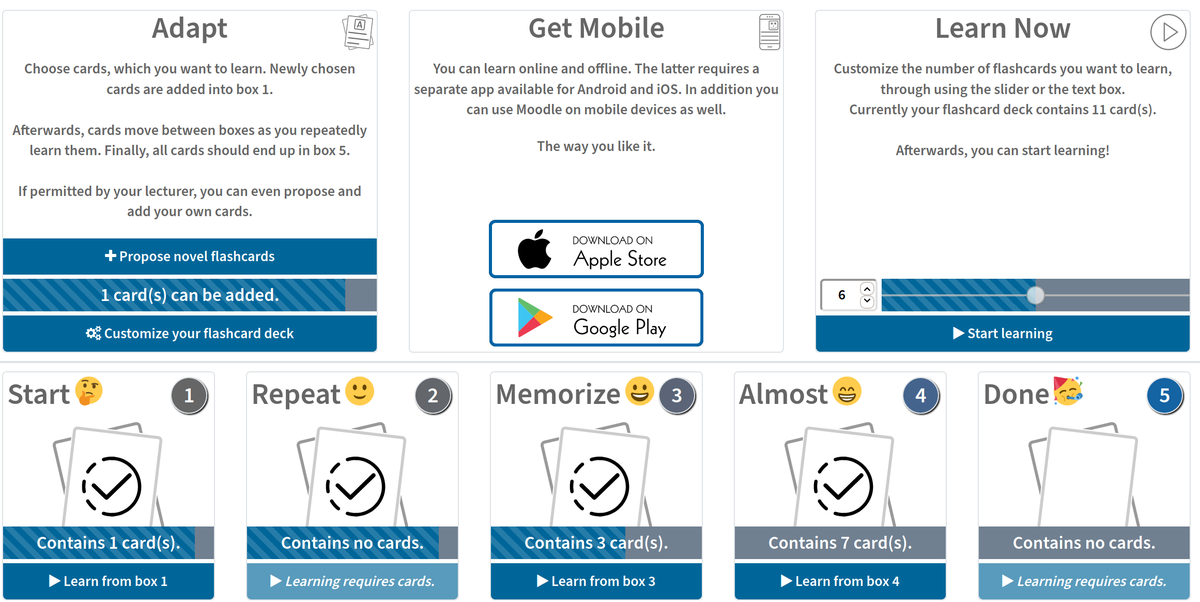 BohmerKristof's tweet photo. Working hard to create novel digital learning solution for the masses. Sneak peek on a novel Moodle based flashcard learning solution for @univienna. It will soon be available for over 100,000 students and thousands of courses 🙂 https://t.co/QP3a9cEgv5