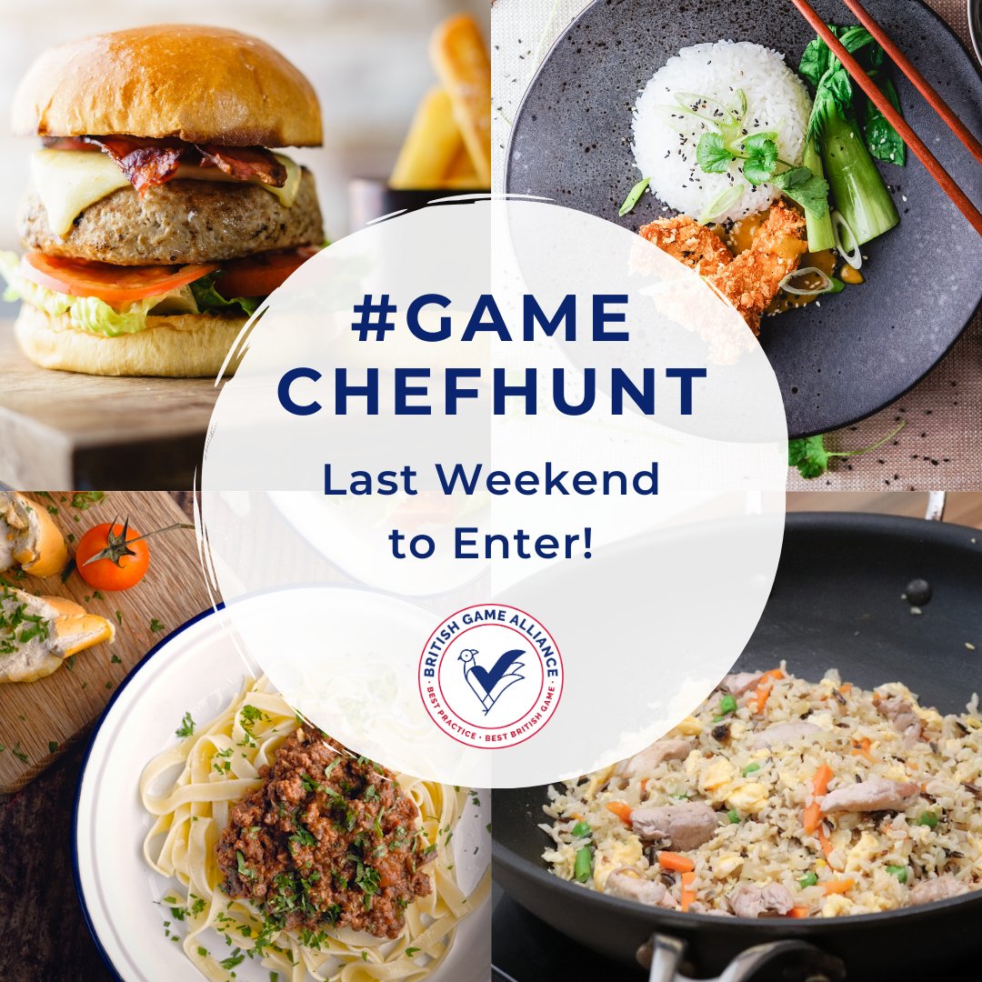 BackBritishGame's tweet photo. This is the last weekend to create and submit your game dishes to the #GameChefHunt! Show us your favourite recipes and creations that celebrate game to be in with a chance of winning. Full details:
https://t.co/JIWFDK8Huu https://t.co/V1ZfITjl83