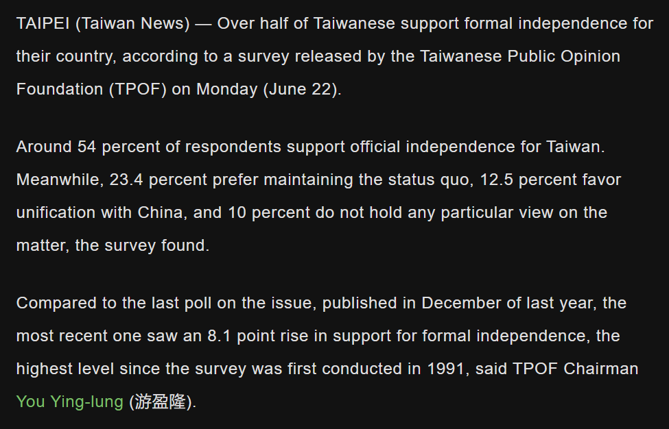 The DPP believes it is "now or never" for the referendum - public support for independence has peaked, and in a few years, the Chinese military will have force overmatch vs even the US+Japan in a Taiwan scenario