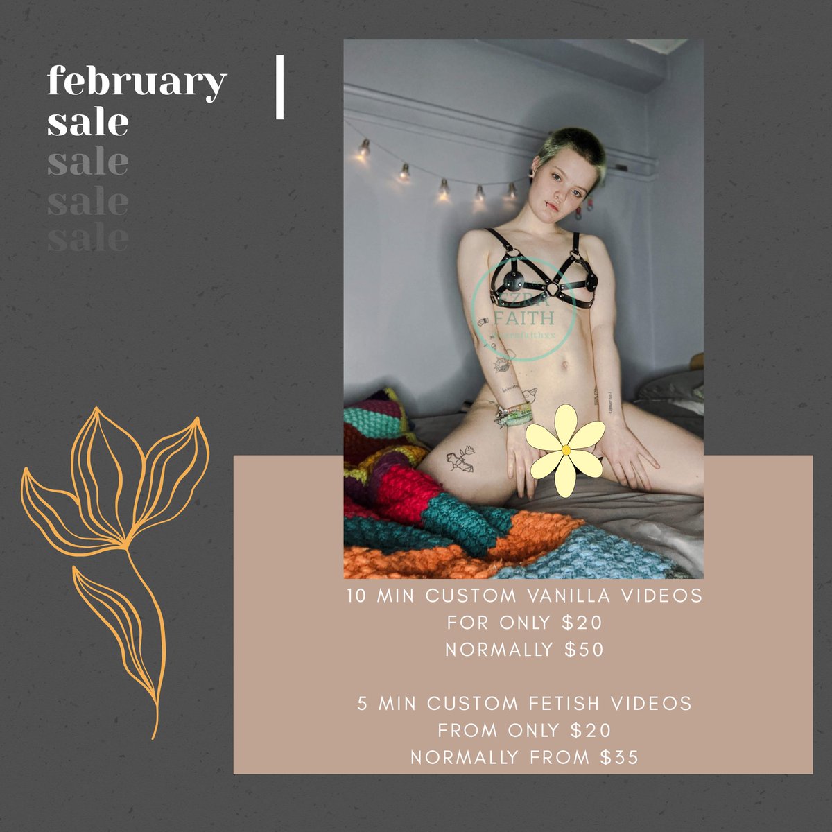 ezrafaithxx's tweet photo. February's special offers!! These are only valid for people who are subscribed to my OF, which is currently only $4.99 🥰 Don't miss out! https://t.co/jSRDq8cvvI