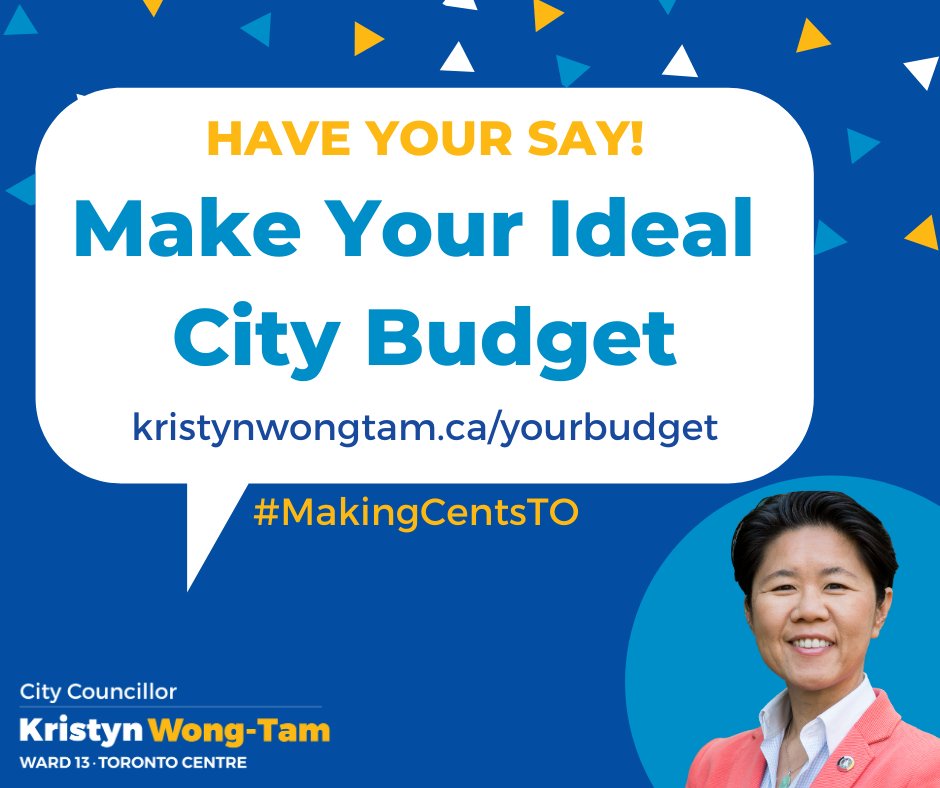 kristynwongtam's tweet photo. As part of our 2021 Budget Town Hall, my office has partnered with @ethelo to create a participatory budget tool where you can experiment with tax dollars and design your own municipal budget. Start making your ideal municipal budget today: https://t.co/R3Qsvn1Lx0
#MakingCentsTO https://t.co/OqE5Aj6wOc