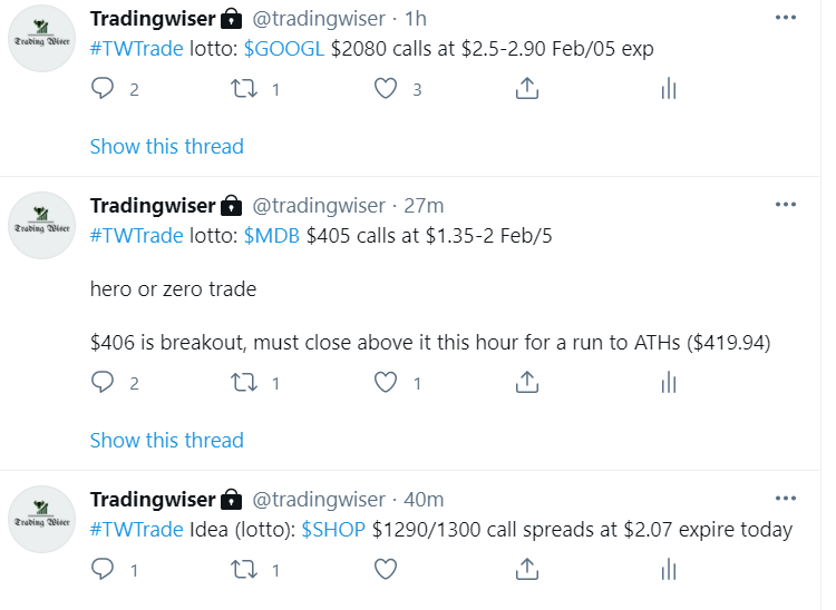 afortunetrading's tweet photo. $GOOGL $2.8 to $16
$MDB $2 to $3
$SHOP $2.07 to $4
Team can confirm :)
#tradingwiser #joinus #twteam
We are crushing these lotto's today https://t.co/OP6iBj7Cdx