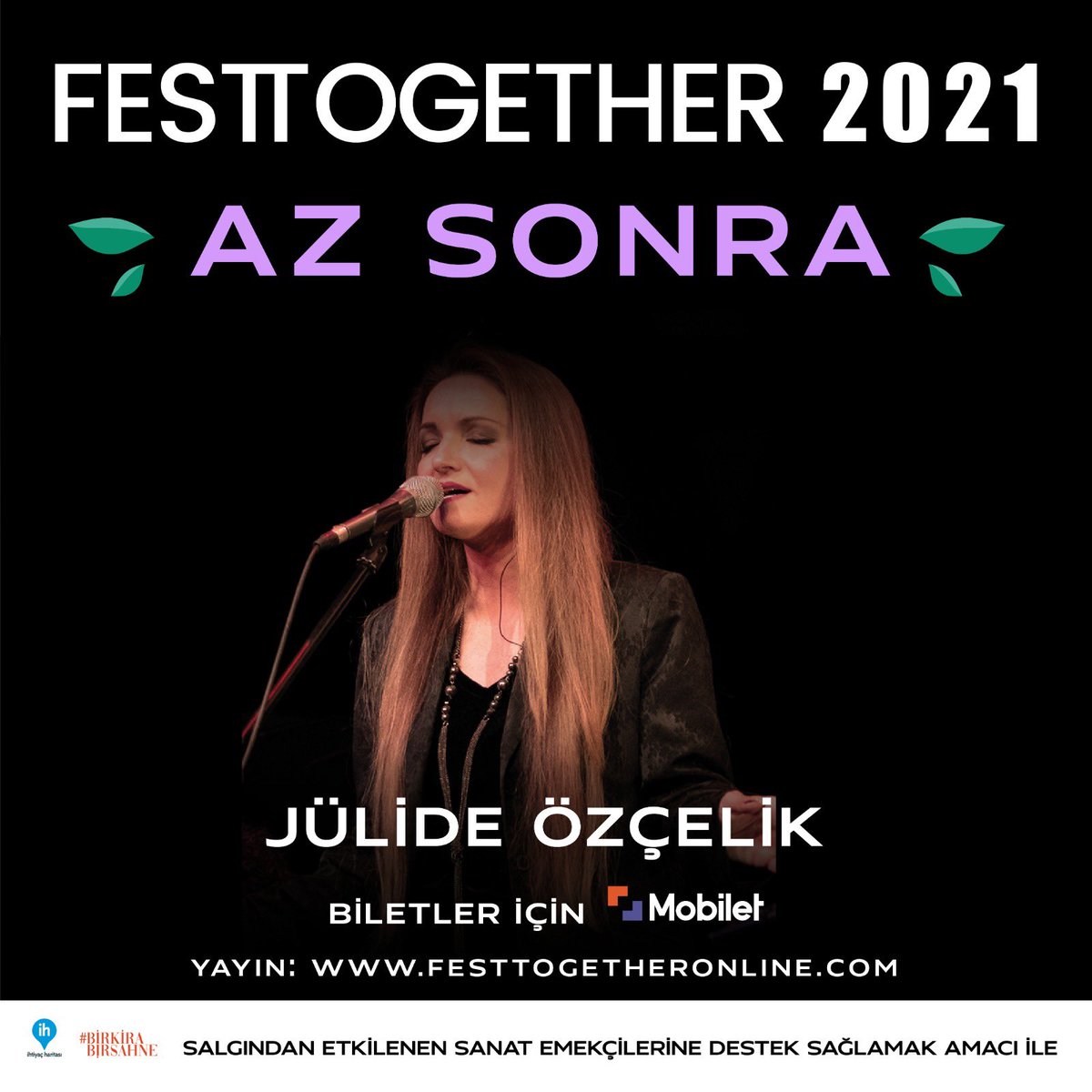 InogarArt (@inogarart) on Twitter photo 🎉 Jülide Özçelik, az sonra Festtogether'da 🧡💙
✨ festtogetheronline.com'da yayınlanacak yayının biletini mobilet.com'dan alabilirsiniz.
🌟 Bilet gelirinin tamamı sanat emekçilerine aktarılacaktır.
<a href="/julideozcelik/">Jülide Özçelik</a> #Festtogether #EvdenDestekOl 🎉 Jülide Özçelik, az sonra Festtogether'da 🧡💙
✨ festtogetheronline.com'da yayınlanacak yayının biletini mobilet.com'dan alabilirsiniz.
🌟 Bilet gelirinin tamamı sanat emekçilerine aktarılacaktır.
<a href="/julideozcelik/">Jülide Özçelik</a> #Festtogether #EvdenDestekOl