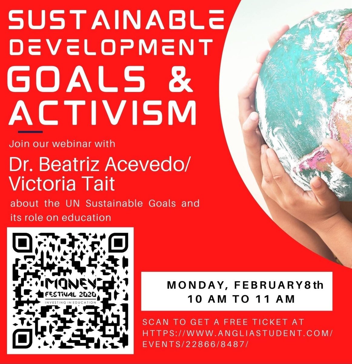 Calling everyone interested in sustainability!! ☘️☘️
We will have 2 amazing guest speakers for our final webinar  talking about the importance of the UN SDG's and how to tackle sustainably in higher education! Don't miss it

Tickets here : angliastudent.com/events/22866/8…