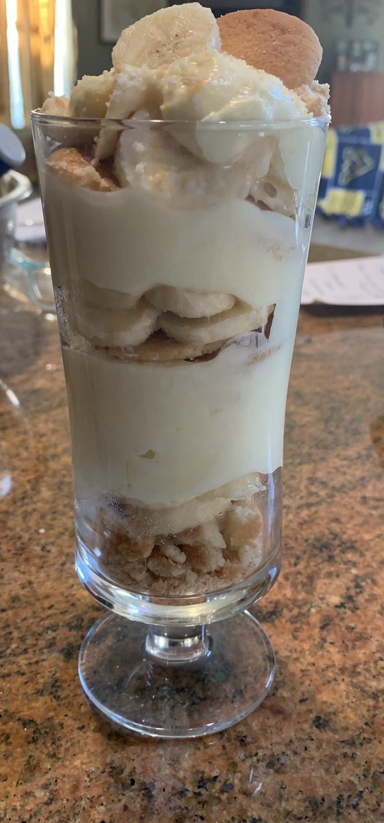 Zoom and internet issues forced a home kitchen virtual lab today, but we survived and persevered! Dairy module finished with a riff on Magnolia Bakery’s banana pudding...yumm! <a href="/CulinaryPatriot/">Patriot Culinary Students</a>