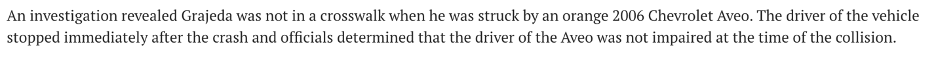 Problem #3: Scrutinizing the pedestrian’s actions without scrutinizing the driver’s actions isn’t a good look,  @koldnews. Was the driver speeding? Distracted? No word. Did the pedestrian even *have* a crosswalk conveniently available nearby? No idea. (3/7)