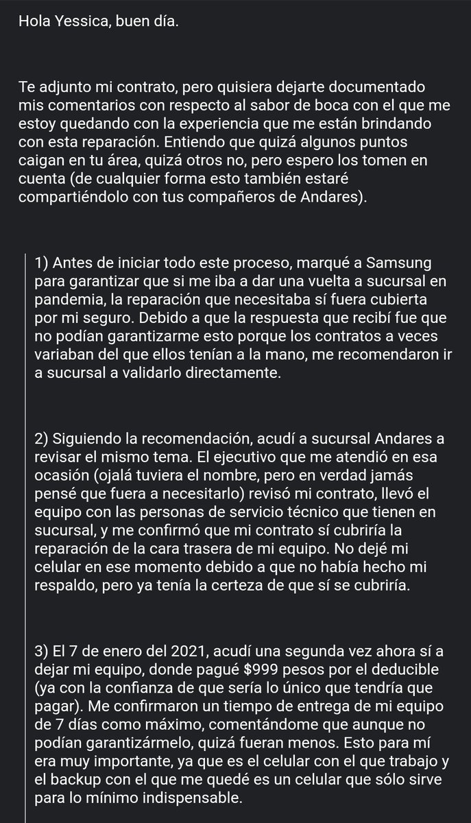 fglez9's tweet photo. @SamsungMexico pésima experiencia al querer usar mi seguro en Samsung Andares. Pareciera una estafa. Validé en sucursal que mi póliza cubriera los daños de mi equipo y además de los $999 que pagué de deducible, me quieren cobrar $11,427 (habiendo confirmado antes $2,092). https://t.co/OELbLMfo7z