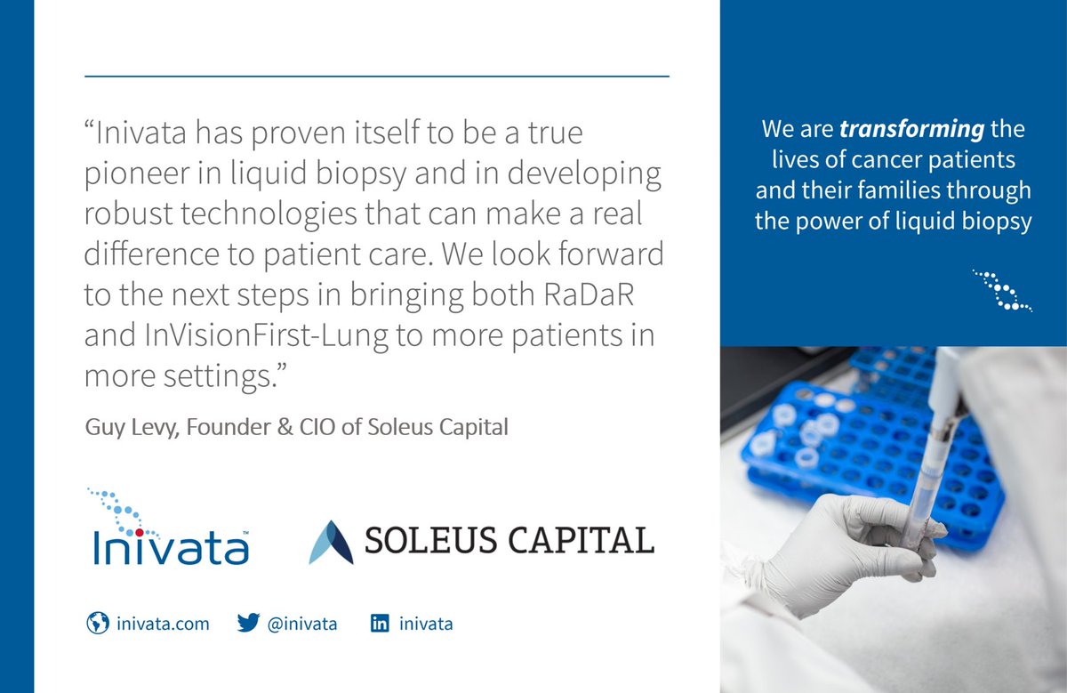 Our new funding will accelerate clinical development of the RaDaR™ minimal residual disease assay and commercialization of InVisionFirst®-Lung...