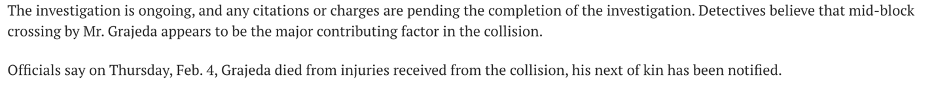 Problem #5: We might say the driver piloting at 2,500 pound automobile might have “contributed” a little something to this crash...not to mention the roadway engineer who prioritized level of service over safety. But hey, that’s just us. (6/7)