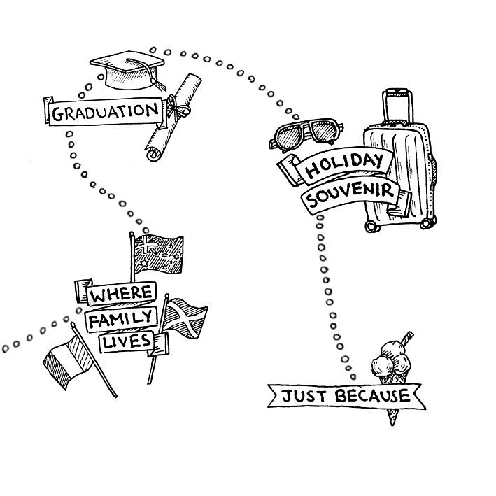 Here are 4 of the 12 main reasons to get one of my hand drawn maps ☺️ #bychantellebell #supportsmallbusiness
#holiday #graduation