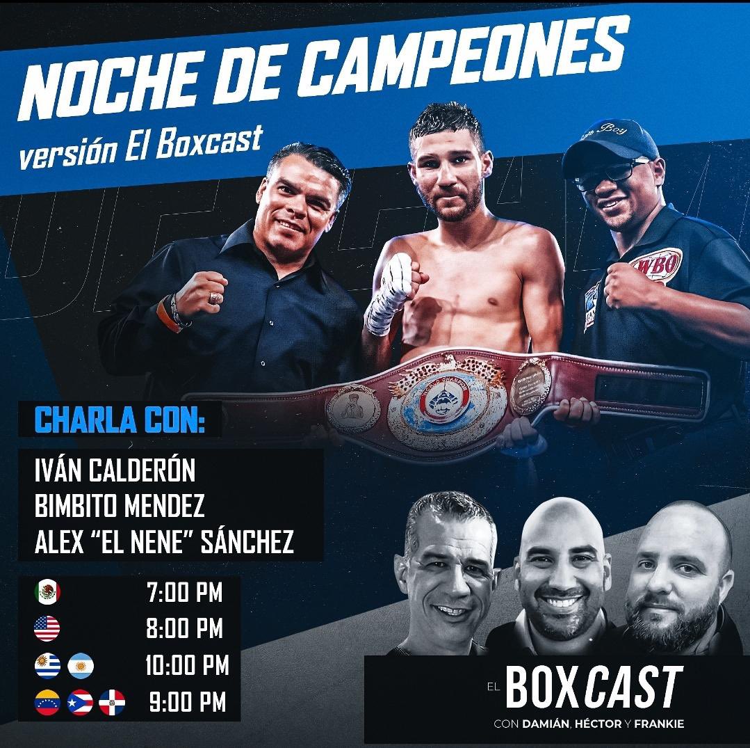 ElBoxcast's tweet photo. Este próximo domingo tendremos la “Noche de Campeones” de “#ElBoxCast versión Puerto Rico. Con nosotros estarán Alex “El Nene” Sánchez, Iván Calderón y Wilfredo “Bimbito” Méndez. 🥊🔥🇵🇷
En vivo por YouTube y Facebook Live. 🎧🎤 https://t.co/Lpvwd6O2o8