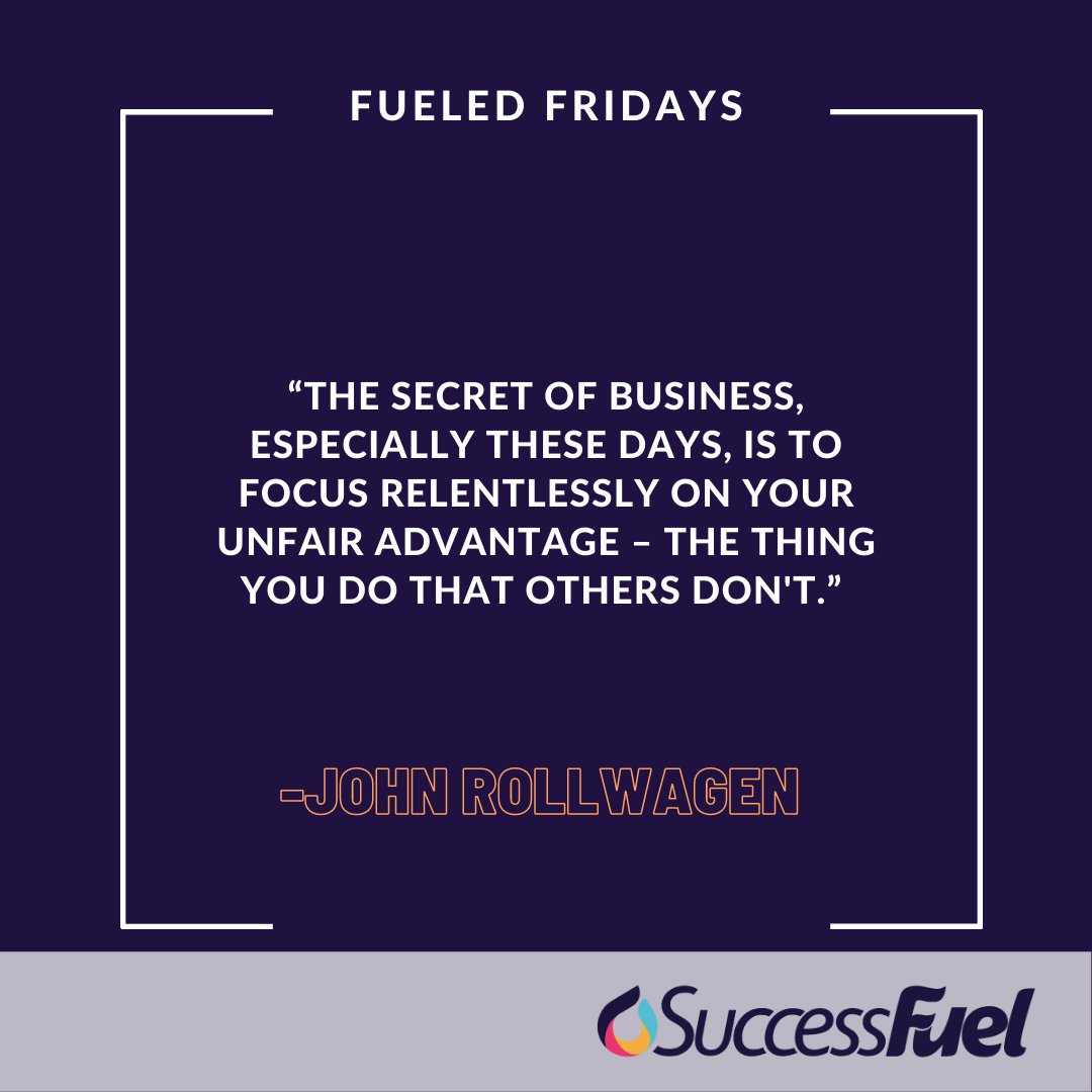 Find your value proposition and run with it 🏃‍♂️ 
#SuccessFuel #FueledFridays