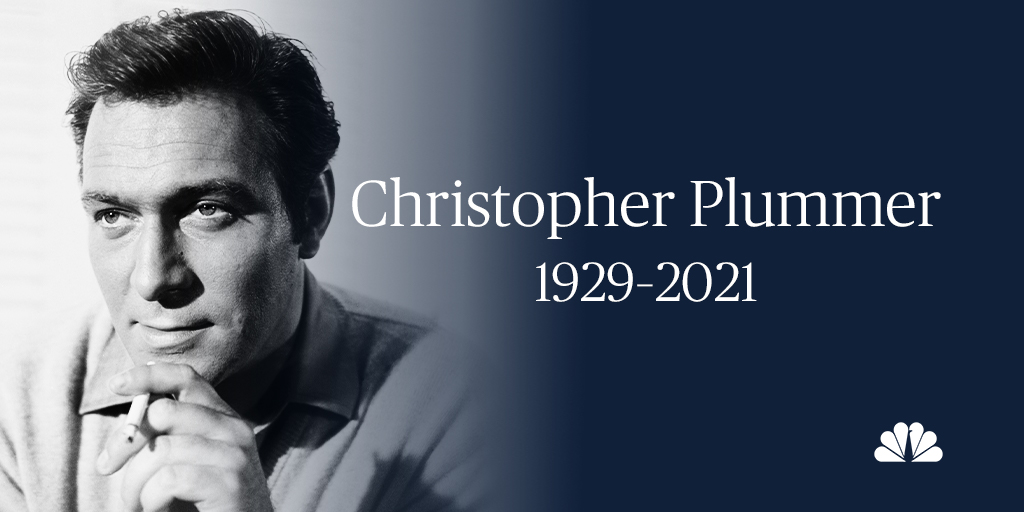 NBCNews's tweet photo. BREAKING: Christopher Plummer, whose diverse film, TV and theater acting career spanned 7 decades, died Friday at age 91, longtime manager says. https://t.co/3fr1tX1hOF https://t.co/civvWDTaSP