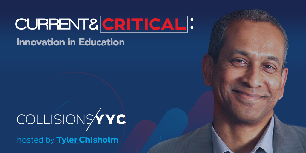 TylerChisholm's tweet photo. Join me today on #CollisionsYYC Current &amp; Critical for a sincere conversation on innovating our #education system to #empower our #society and our #economy.

I am joined by @Vis_Naidoo, Director at @sait at the newly-created Center for Continuing Education. https://t.co/Vb1lcaGzLF