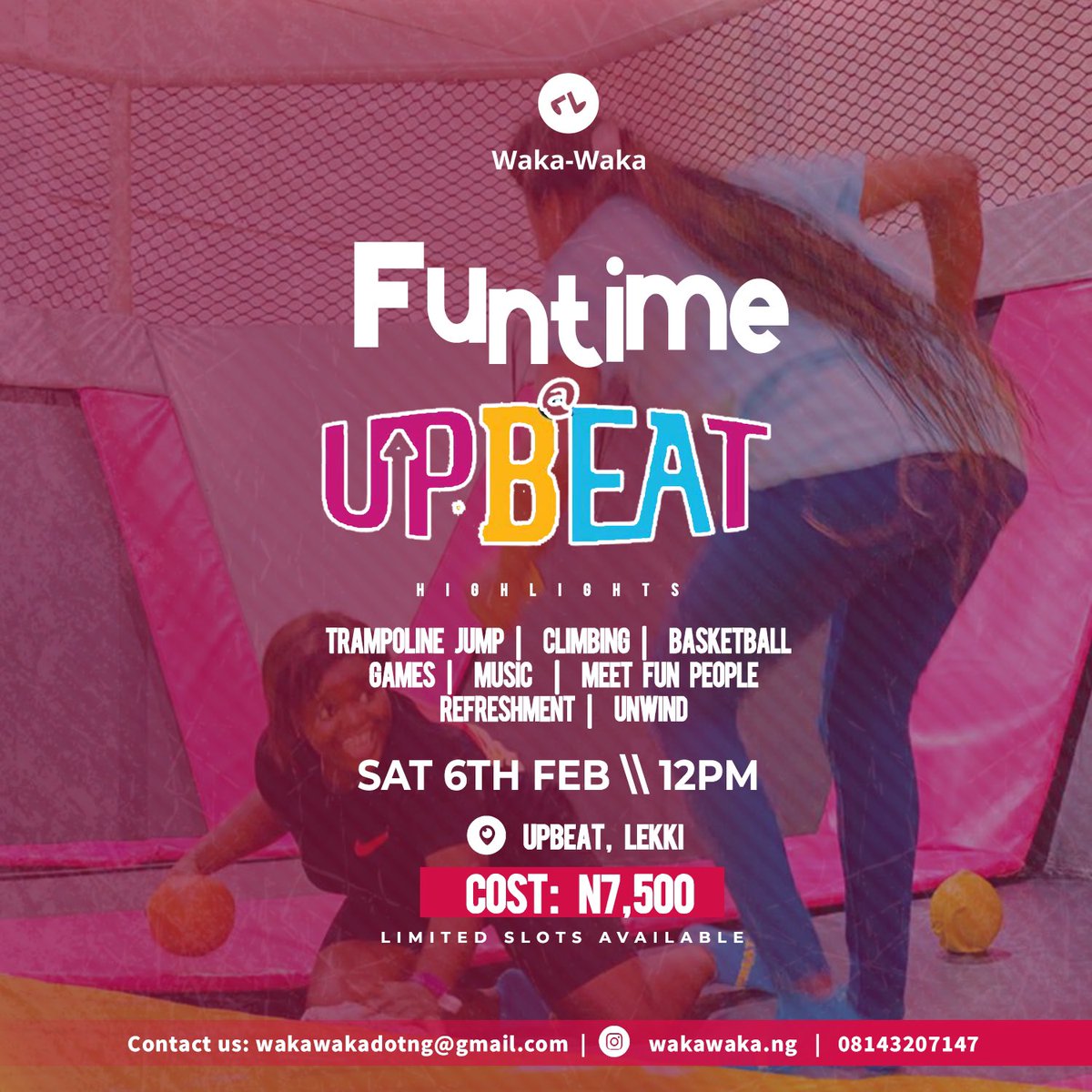 Note: most of these activities are best done in groups so you can banter, hype and take pictures of one another. However sometimes your friends may not come through, instead of canceling you can join  @wakawakadotng on any of their group activities. This way you’d not be alone.