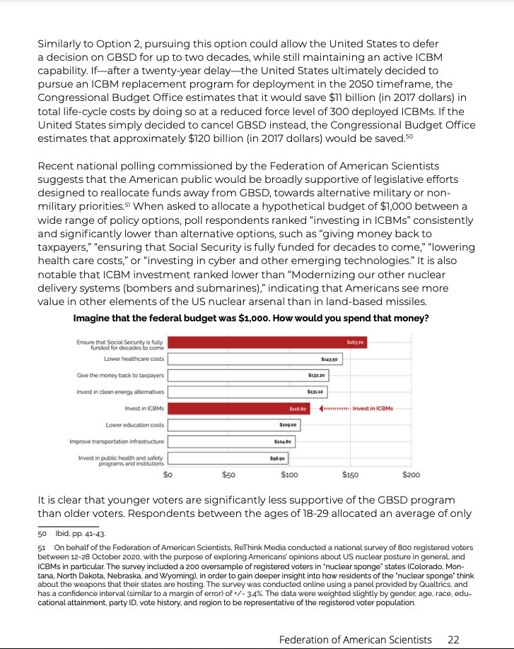 3) Minuteman life-extension at reduced force levels:- Pros of options 1 and 2 combined- Under current test rate, ICBM inventory won't dip below 300 until 2060- Less $ saved than final option