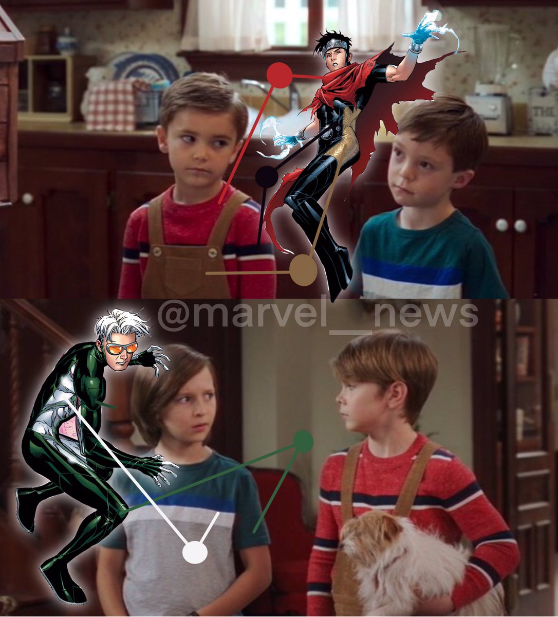 Marvel__News's tweet photo. #WandaVision  SPOILERS
- 
-
- 
-
- 
-
- 
- 

BILLY AND TOMMY ARE WEARING CLOTHES WITH THE SAME COLOR SCHEME AS THEIR WICCAN AND SPEED COSTUMES. THE YOUNG AVENGERS ARE HERE. #YOUNGAVENGERS https://t.co/F38QUmOVGE