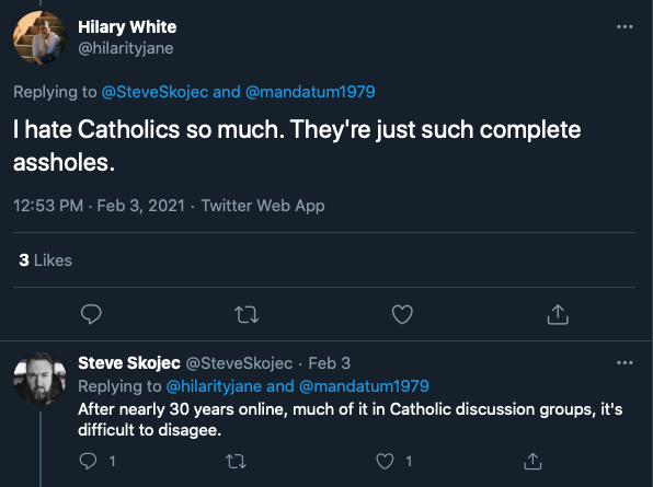 Novus Ordo Watch on Twitter: &quot;Hilary White and Steve Skojec on Twitter:  https://t.co/CFmTBdhdoj You can&#39;t make it up. #CatholicTwitter #catholic  https://t.co/UdoSPUUEd7&quot; / Twitter