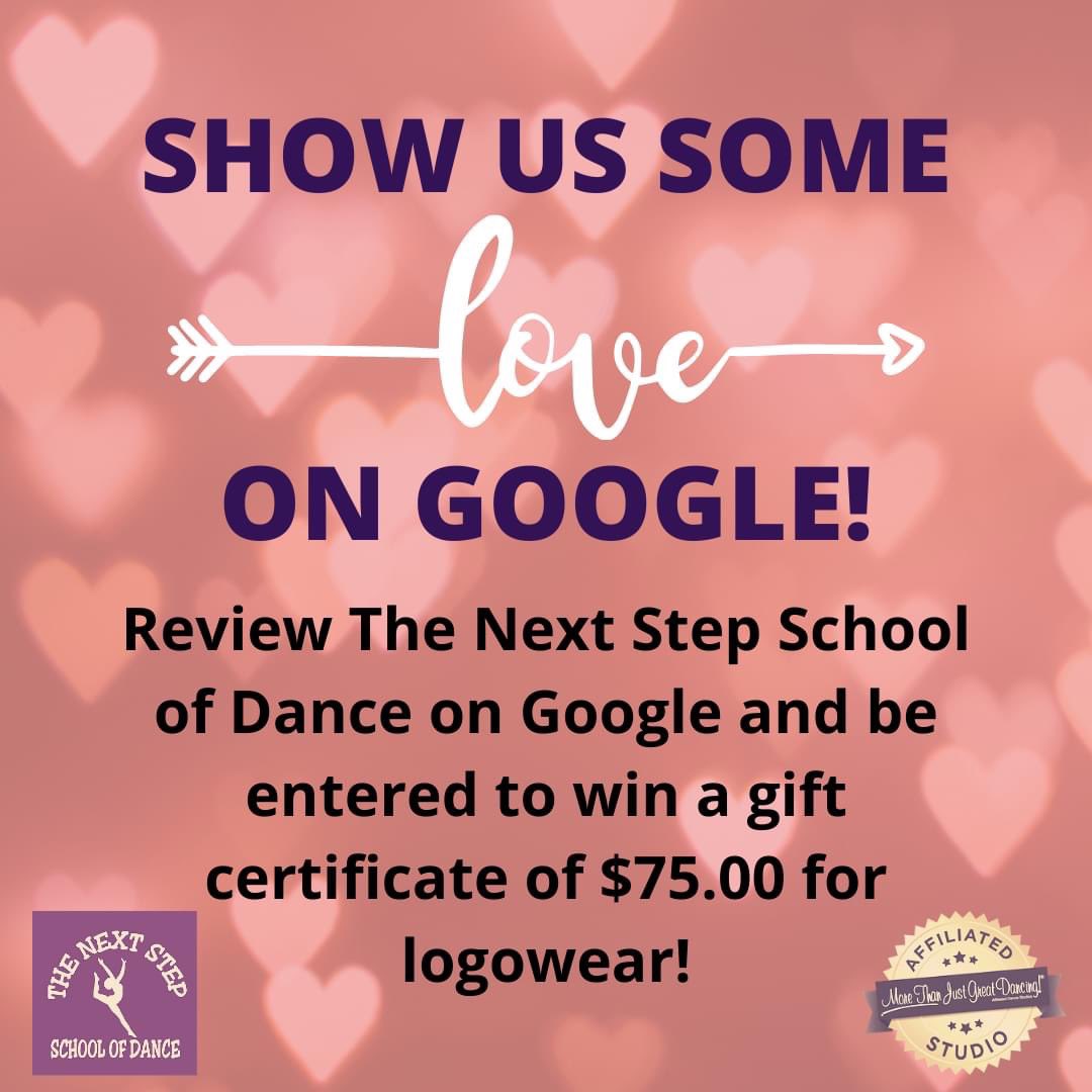 NextStepDancer's tweet image. Review The Next Step School of Dance on Google by Sunday, February 14th to be entered! 😍