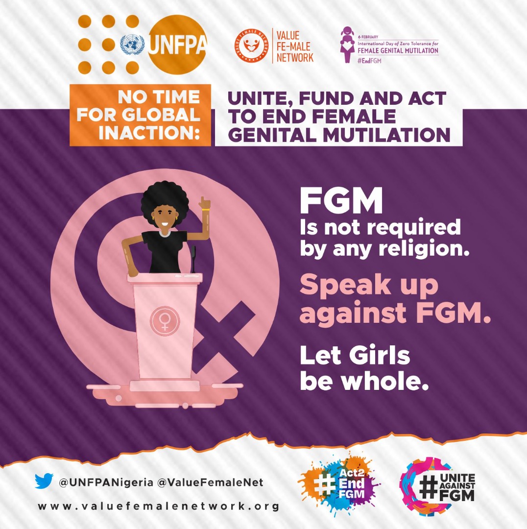 AtokiRuth's tweet photo. No religion support this barbaric act 
Stop justifying FGM 
#UniteAgainstFGM 
#Act2EndFGM 
@UNFPANigeria
@ullamuller
@EdwardKallon
@GPtoEndFGM
@ab_zubaida
@Atayeshe
@Dr_somefun_
@dromosehin
@UNFPA https://t.co/MwMgDTFiIt