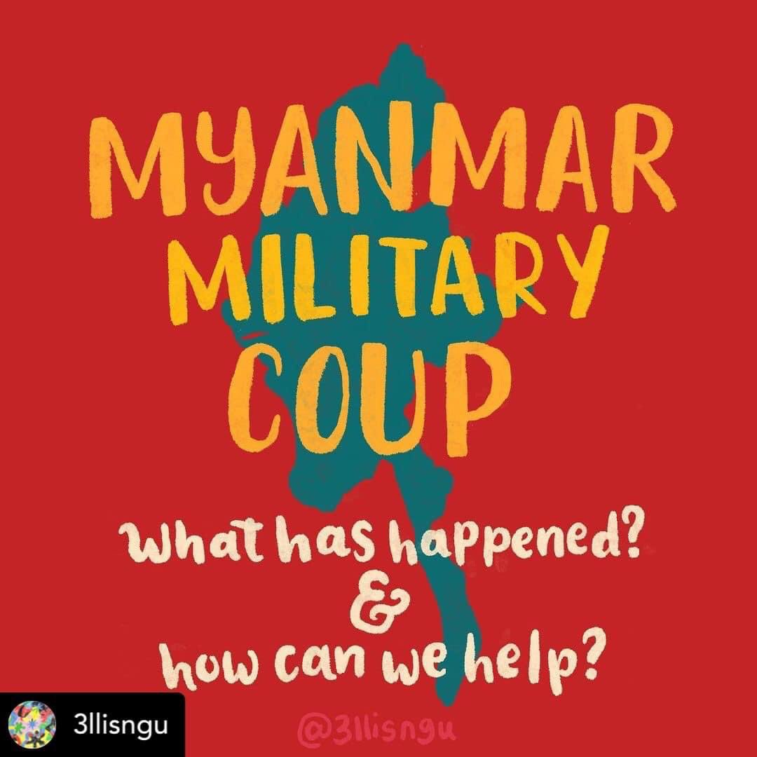 BunnyPhyoe's tweet photo. FREEDOM FROM FEAR
Today is the 5th day of military coup in Myanmar. Please take a look at the graphics for the details on the matter.
#HearTheVoiceOfMyanmar 
#WeNeedDemocracy https://t.co/r75yxNvckc