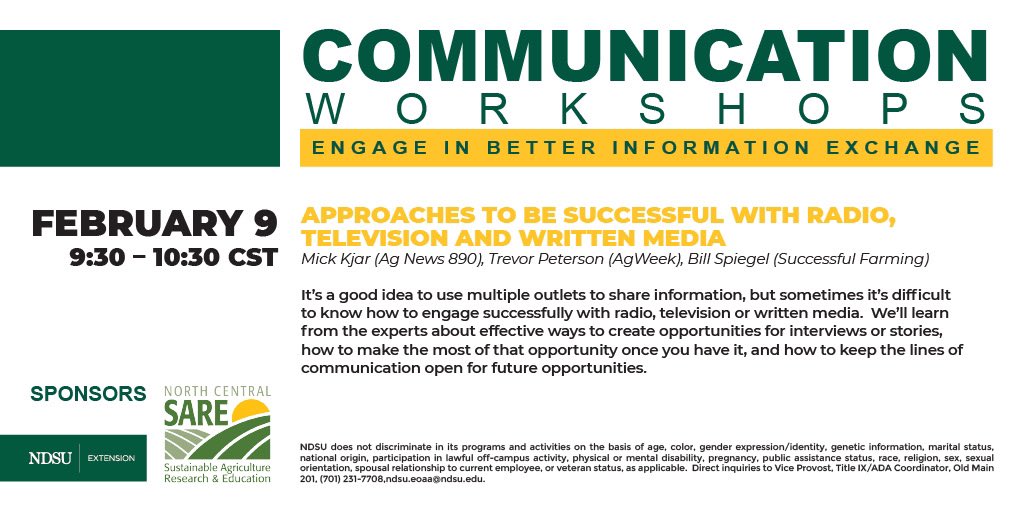 NDsoilhealth's tweet photo. #COMMworkshopND (https://t.co/5PIve977rx)and #SOILtalkTUESDAYS (https://t.co/8uWAAYDhEw) for next week - some great content prepared and discussion to be had! https://t.co/Dzvx1XCXdG