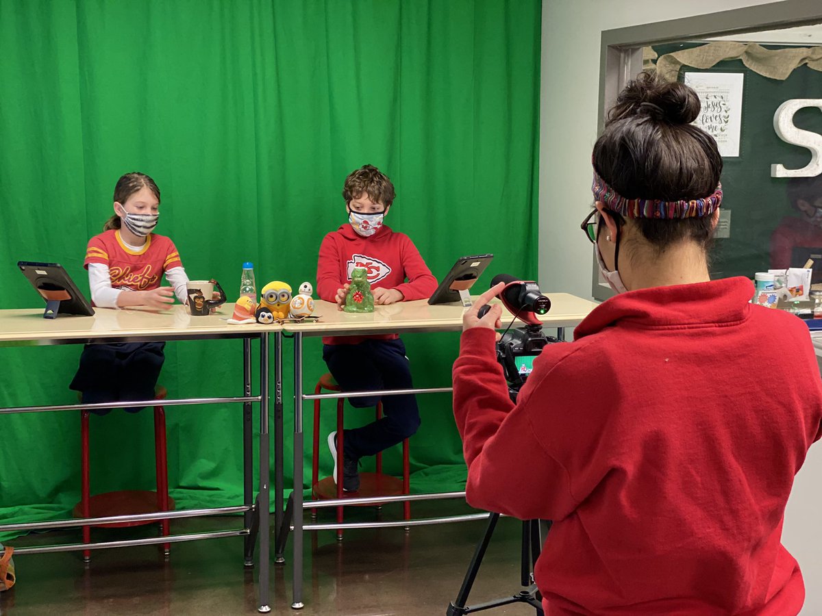 Schleimscience's tweet photo. @StAgnesRams Newsroom has become the most anticipated part of our morning announcements. Shout out to Miss Lackups for her amazing ability to bring the best out in our students-so creative and fun! We are planning on expanding this format soon! https://t.co/kv0VQFP1t0